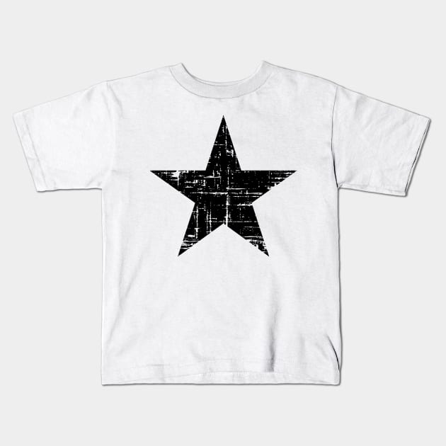 Distressed Black Star Kids T-Shirt by Vooble